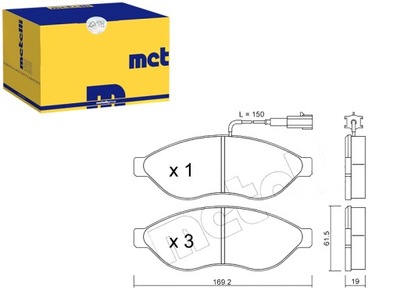 КОМПЛЕКТ КОЛОДОК ТОРМОЗНЫХ METELLI 71770032 77364