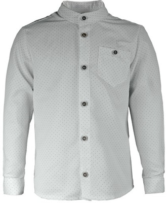 Koszula biała ze stójką w kropki elegancka r. 110