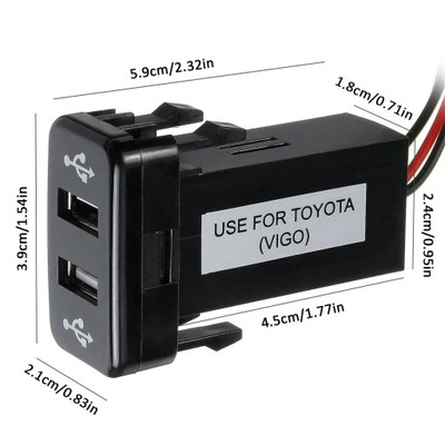 RANURA DUAL USB DISPOSITIVO DE CARGA AUDIO PARA TOYOTA PRADO HILUX LAND CRUISER~1537  