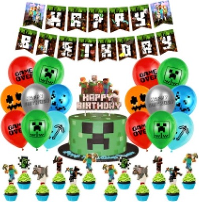 Zestaw Urodzinowy Balony Topper BANER 50 elementów