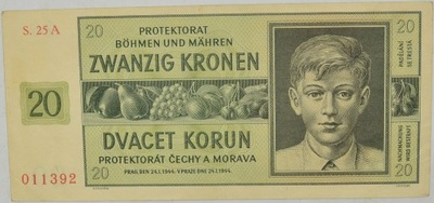 8.fu.Czechy i Morawy, 20 Koron 1944, P.9.a, St.2