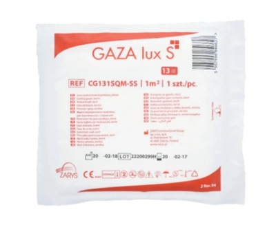 Gaza opatrunkowa GAZA lux S jałowa chłonna miękka bawełna 100% 13N 1m2 a'1