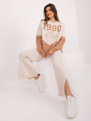 KOMPLET SWETER I SPODNIE 1497 CAMEL Uniwersalny