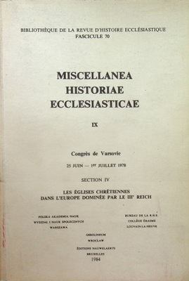 Miscellanea Historiae Ecclesiasticae IX Section