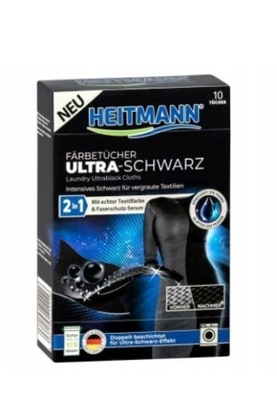 Heitmann chusteczki do prania czarnego 10 szt DE
