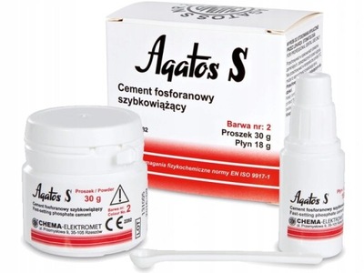 Agatos S 30g+18g Cement fosforanowy szybkowiążący