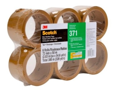 3M Taśma Pakowa Brązowa Scotch 371 kauczuk 48mmx66m 6 sztuk