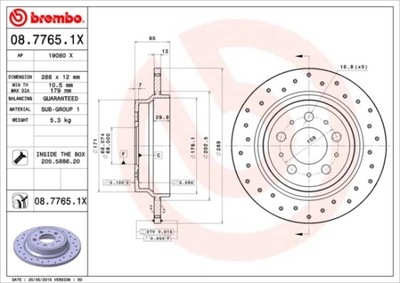 DISCO DE FRENADO PARTE TRASERA XTRA VOLVO S80 05/98-  