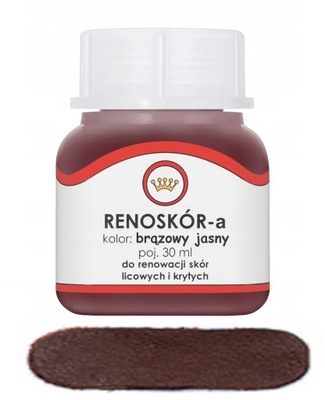 Farba do skóry lakier Renoskór 30ml brąz jasny