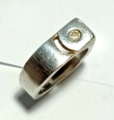 pierścionek z cyrkonią, srebro 925