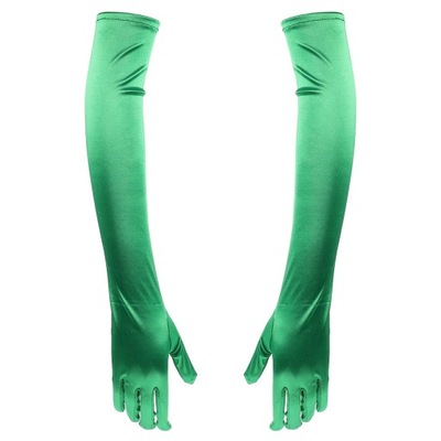 Cekinowe rękawiczki Długie zielone rękawiczki