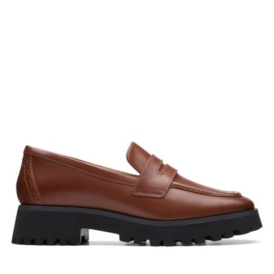 Loafersy Clarks Stayso Edge brązowe skórzane 38