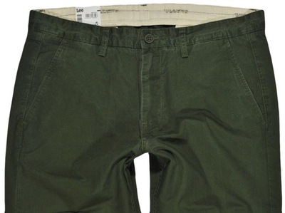 LEE spodnie SLIM regular green CHINO _ W28 L34