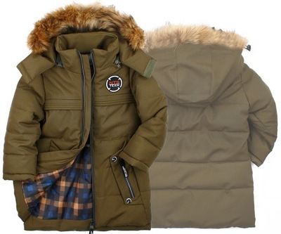 Parka kurtka zimowa khaki oliwkowa zielona 104