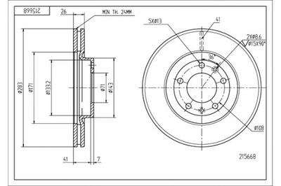 HART DISCOS DE FRENADO 2SZT. PARTE DELANTERA P607 2.2HDI  