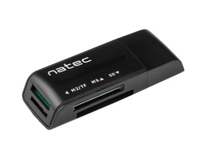 NATEC MINI ANT 3 - czytnik kart SDHC/MMC/M2/microSD USB 2.0 czarny