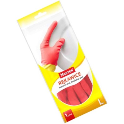 RĘKAWICE GUMOWE MASTER DWUKOLOROWE rozmiar: L