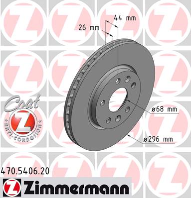 ZIMMERMANN RENAULT TALISMAN 296MM DISCOS PARTE DELANTERA 470.5406.20  