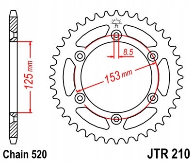 ENGRANAJE PARTE TRASERA JT 43-ZEBY HONDA CR 500 1984-2001  