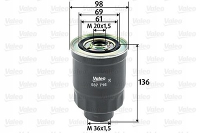 FILTRO COMBUSTIBLES MITSUBISHI MONTERO 2.8 DIE  