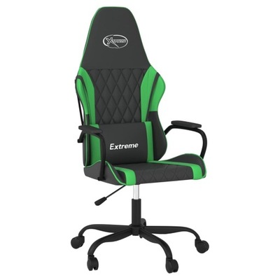 vidaXL Fotel gamingowy, czarno-zielony, sztuczna