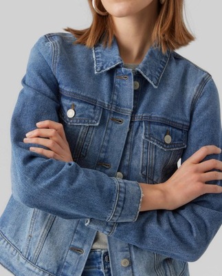Vero Moda kurtka niebieska damska jeansowa bez kaptura noos, r. XL