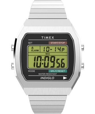 Zegarek damski Timex T80 alarm, slip time, timer, chronograf