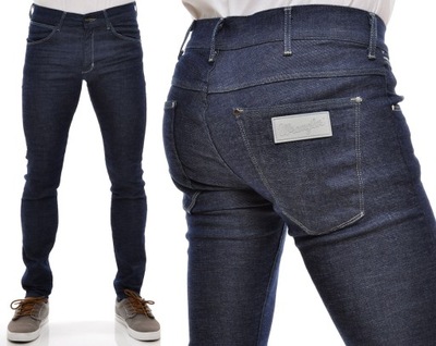 WRANGLER spodnie SKINNY jeans navy BRYSON W28 L34