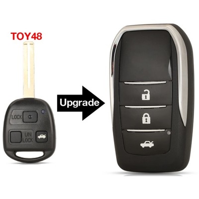 MODIFIED FLIP REMOTE KEY SHELL CASE FOB FOR TOYOTA CAMRY COROLLA PRA~51586