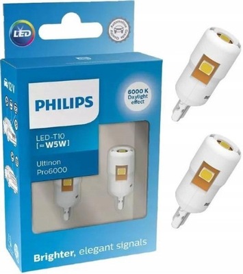 PHILIPS ЛАМПОЧКА LED (СВЕТОДИОД ) T10 W5W ULTINON PRO6000 SI