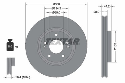 2X ДИСК ТОРМОЗНОЙ HYUNDAI ПЕРЕД GRANDEUR/SONATA/I30/I40/IX35 06- 92166505