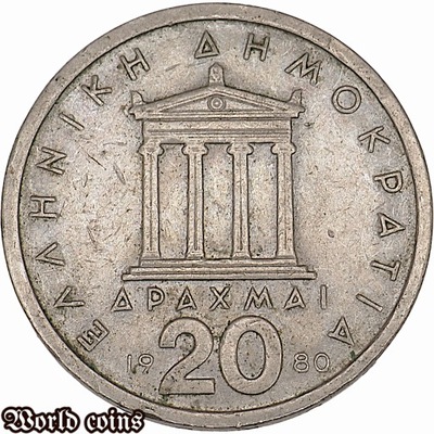 20 DRACHM 1980 GRECJA