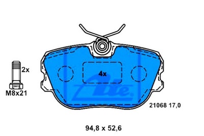 ZAPATAS DE FRENADO SAAB 900 I 9000 2.0/2.1 09.79-12.  