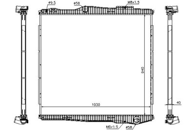 Nissens радиатор двигателя scania g r dc11.08-dt16. фото №1