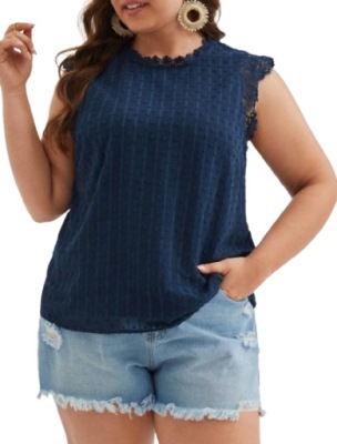 SHEIN PLUS SIZE BLUZKA DAMSKA GRANATOWA 52 ŁGN