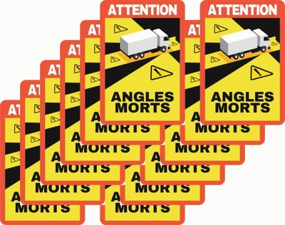 Naklejki ANGLES MORTS martwe pola Francja 10szt