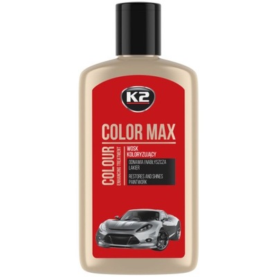 WOSK KOLORYZUJĄCY ЧЕРВОНИЙ LAKIER 250ML K2 COLOR МАКСИМАЛЬНИЙ КОМПЛЕКТ