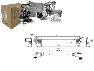 INTERCOOLER AUŠINTUVAS ORO ĮSIURBIMO FIAT 500L TIPO 0.9-1.6D 