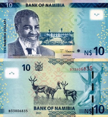 # NAMIBIA - 10 DOLARÓW - 2021 - P-16b - UNC