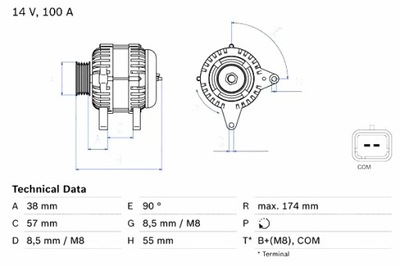 ГЕНЕРАТОР BOSCH 0986083200 RENAULT MEGANE II SCENIC II DACIA DUSTER