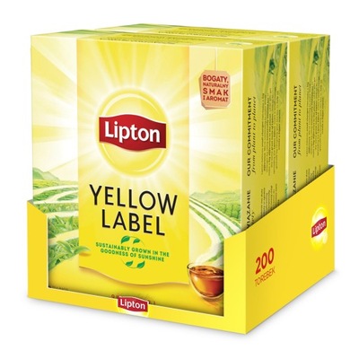 Zestaw Lipton herbata czarna ekspresowa YELLOW LABEL 2x100 torebek