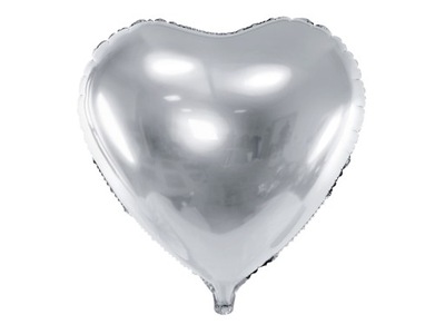 Balon Foliowy Srebro Srebrny Serce Serduszko 61cm