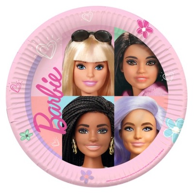 Talerzyki papierowe Barbie 23 cm 8 szt.