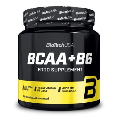 BioTech BCAA + B6 witamina B6 1,5mg aminokwasy 340 tabletek