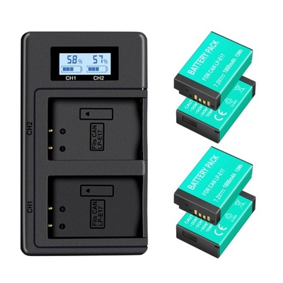 4 szt. Bateria 1800 mAh LP-E17 LPE17 LP E17 z ładowarką