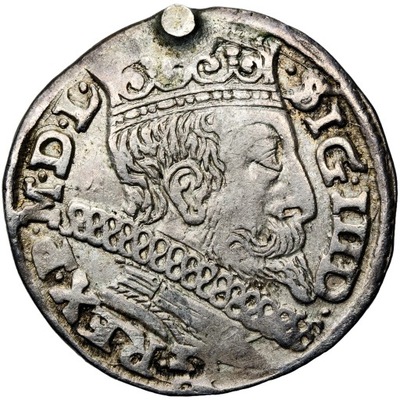 Ak400. Zygmunt III Waza, Trojak 1600, Wschowa, F przy Orle, St. III