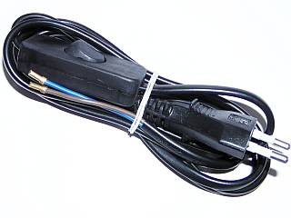 Kabel zasilający płaska wtyczka 2m 230V wyłącznik