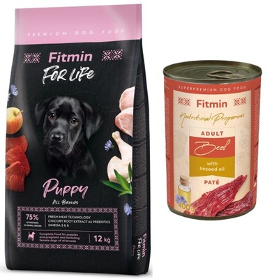 Fitmin For Life Puppy 12kg + gratis puszka