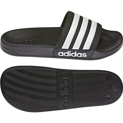 Czarne Syntetyk Buty Męskie Klapki Adidas r.40,5