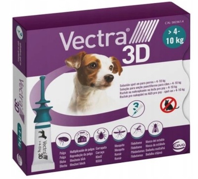 VECTRA 3D Pies 4-10KG na PCHŁY KLESZCZE 3 PIPETY